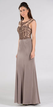Scoop Neck Fit and Flare Prom Gown