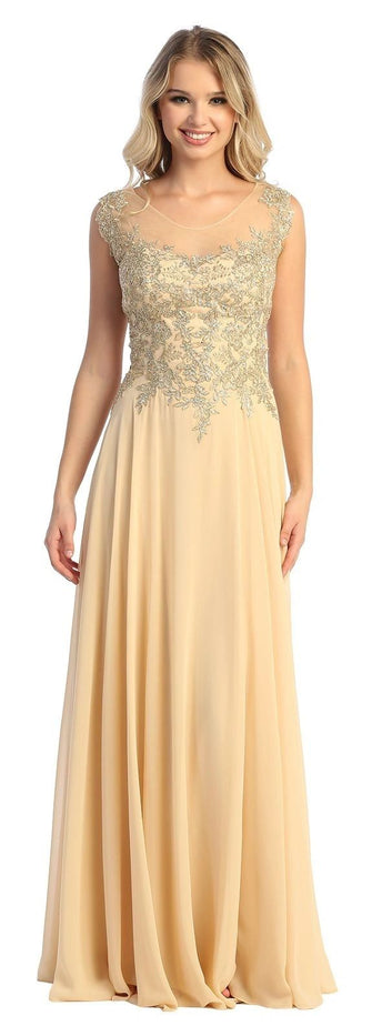 Embroidery elaborately evening gown