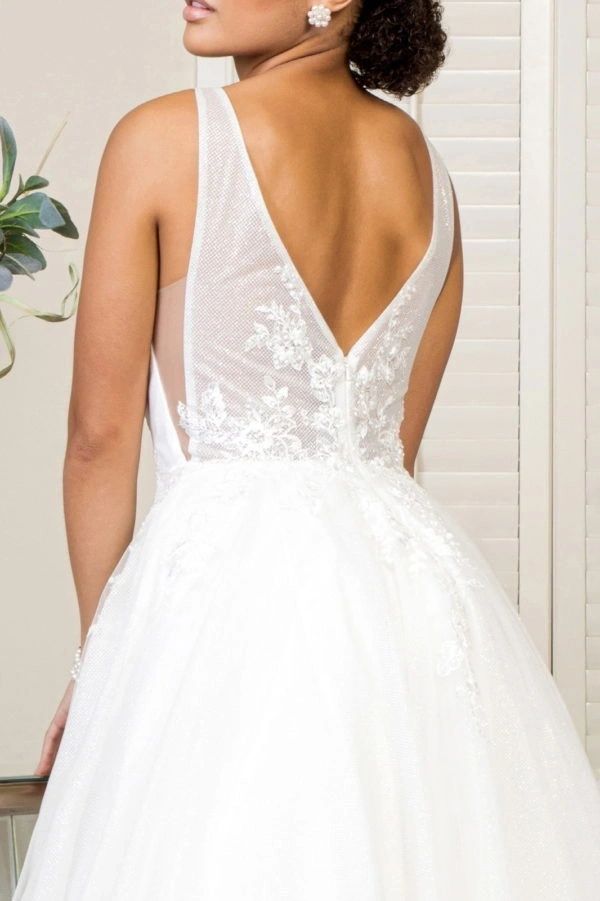 V-Neck  Wedding Gown