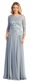 long sleeved lace gown