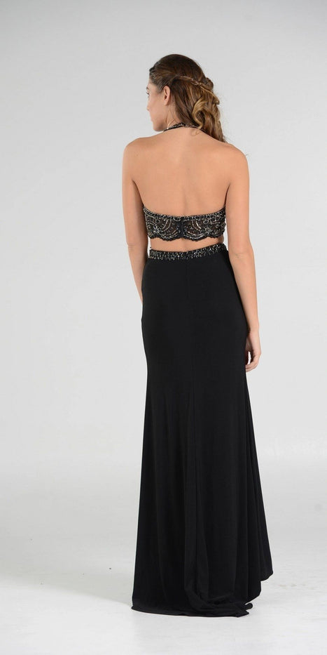 Two-Piece Prom Gown with Halter Top