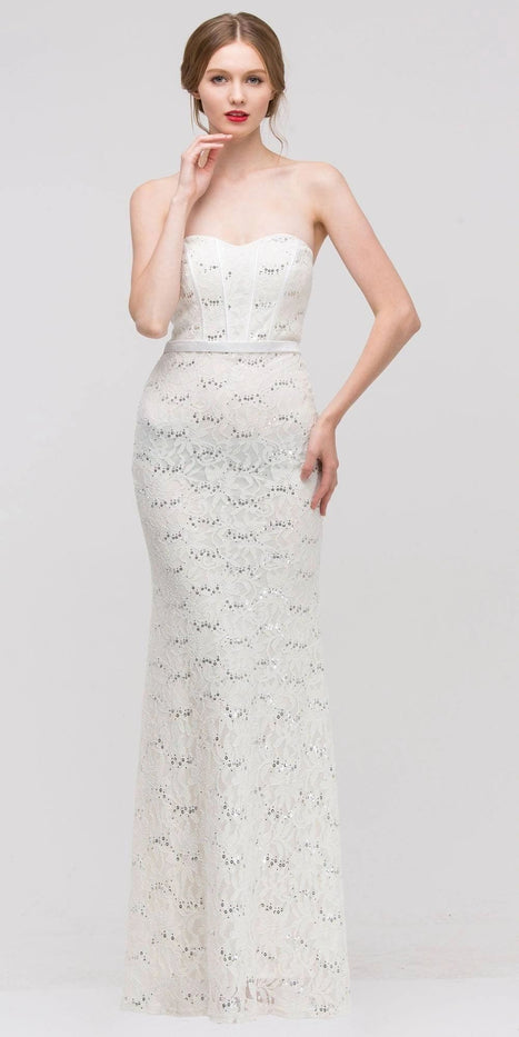 Lace Mermaid Sheath Gown With Mid-Sleeve Jacket
