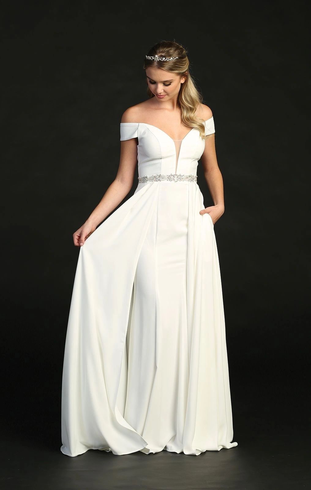 classic off shoulder gown