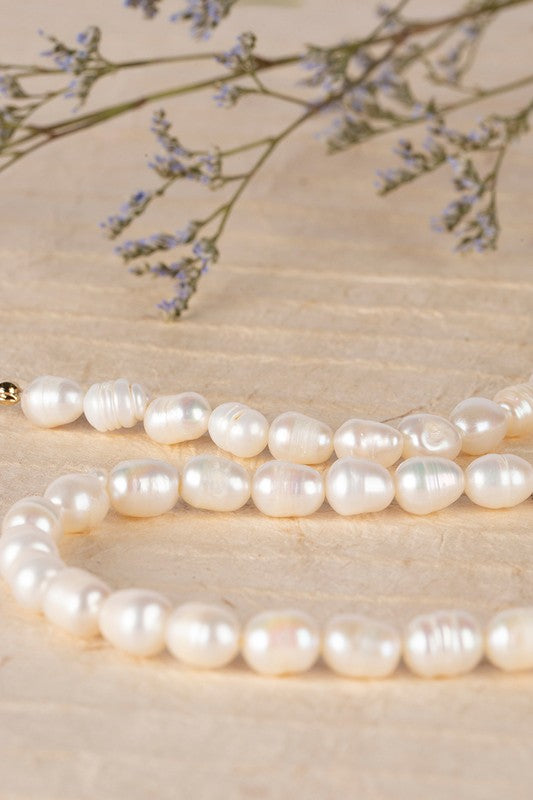 Small sized natural pearl bracelet, necklace set