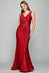 fitted V neckline evening gown