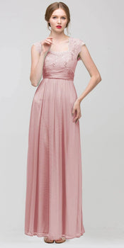 Mint Lace Bodice Floor-Length Dress