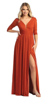Elegant simple long sleeve dress