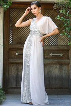 V-Neckline Bridesmaid Long Dress