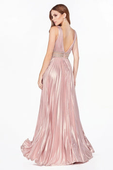 Illusion V-Neckline Prom Long Dress