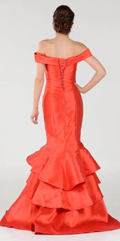 Tiered Mermaid Prom Gown