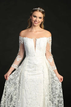elegant long sleeve wedding gown