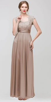 Mint Lace Bodice Floor-Length Dress