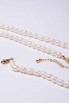 Small sized natural pearl bracelet, necklace set