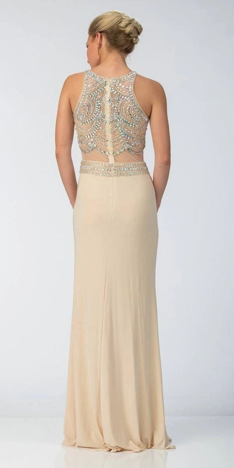 Mock Two-Piece Prom Gown