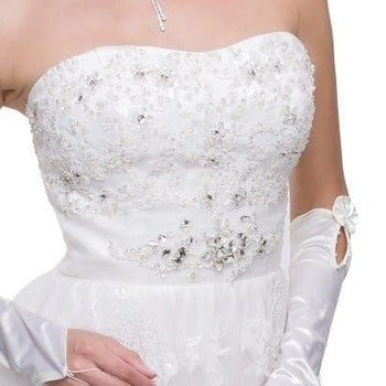 Ivory Strapless Beaded Wedding Gown