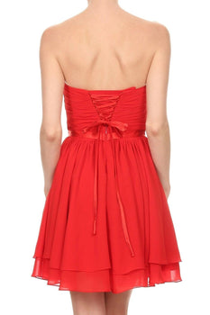 Strapless Red Homecoming Dress