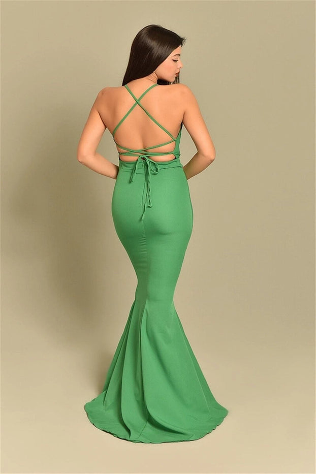 V-Neckline Mermaid Shape Dress